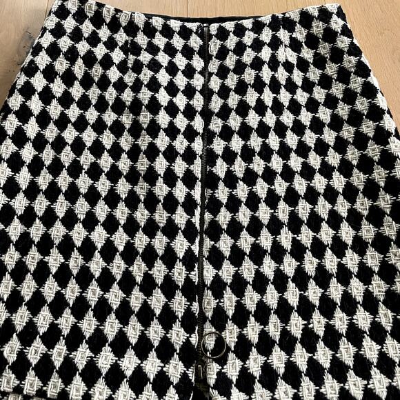 Trina Turk Harlequin Checkerboard Wool Mini Skirt - Size 8 - Picture 3 of 7